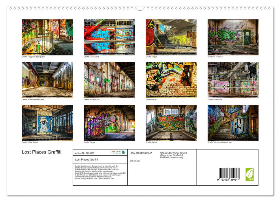 Lost Places Graffiti (CALVENDO Premium Wandkalender 2025)