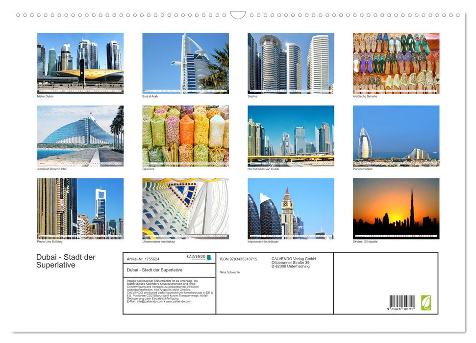 Dubai - Stadt der Superlative (CALVENDO Wandkalender 2025)