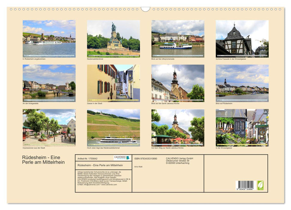 Rüdesheim - Eine Perle am Mittelrhein (CALVENDO Wandkalender 2025)