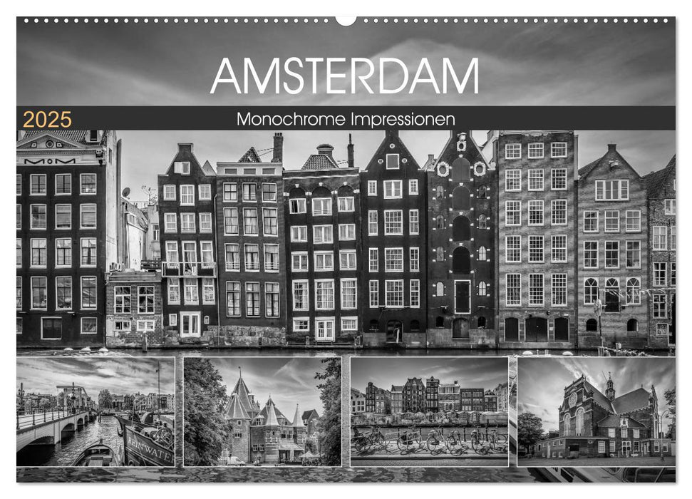 AMSTERDAM Monochrome Impressionen (CALVENDO Wandkalender 2025)