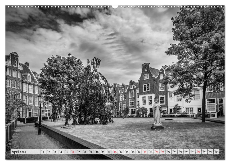 AMSTERDAM Monochrome Impressionen (CALVENDO Wandkalender 2025)