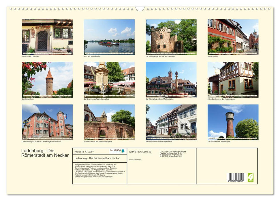 Ladenburg - Die Römerstadt am Neckar (CALVENDO Wandkalender 2025)