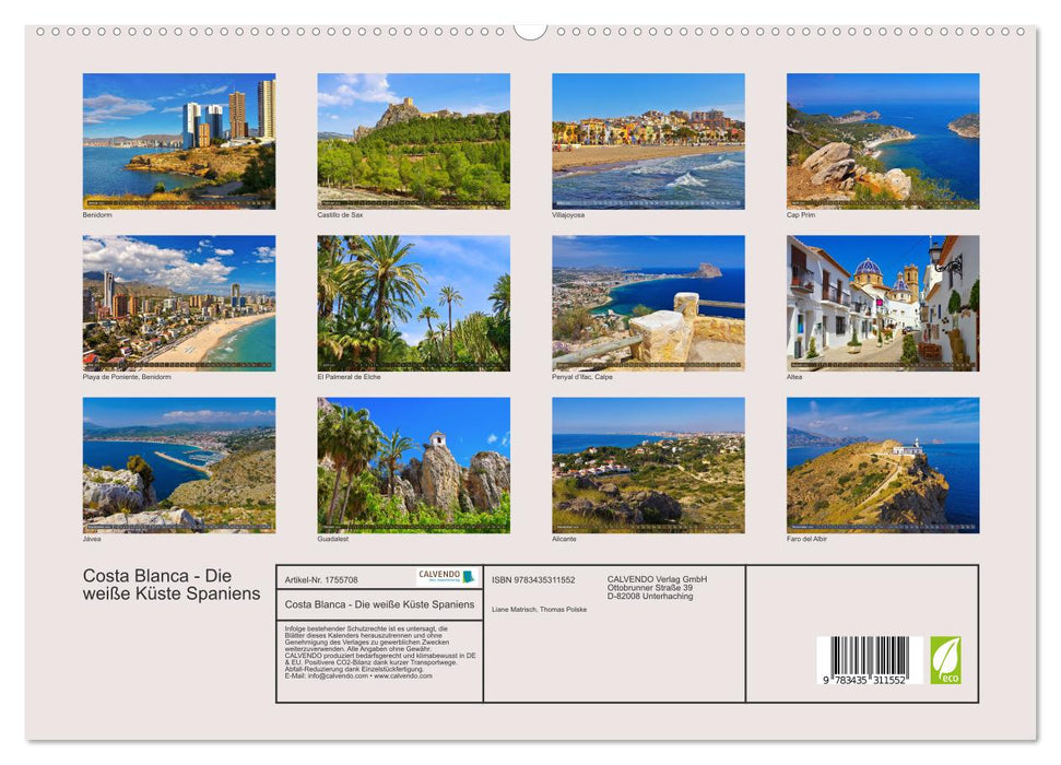 Costa Blanca - Die weiße Küste Spaniens (CALVENDO Premium Wandkalender 2025)