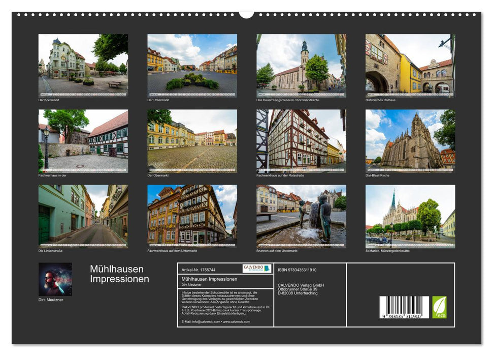 Mühlhausen Impressionen (CALVENDO Premium Wandkalender 2025)