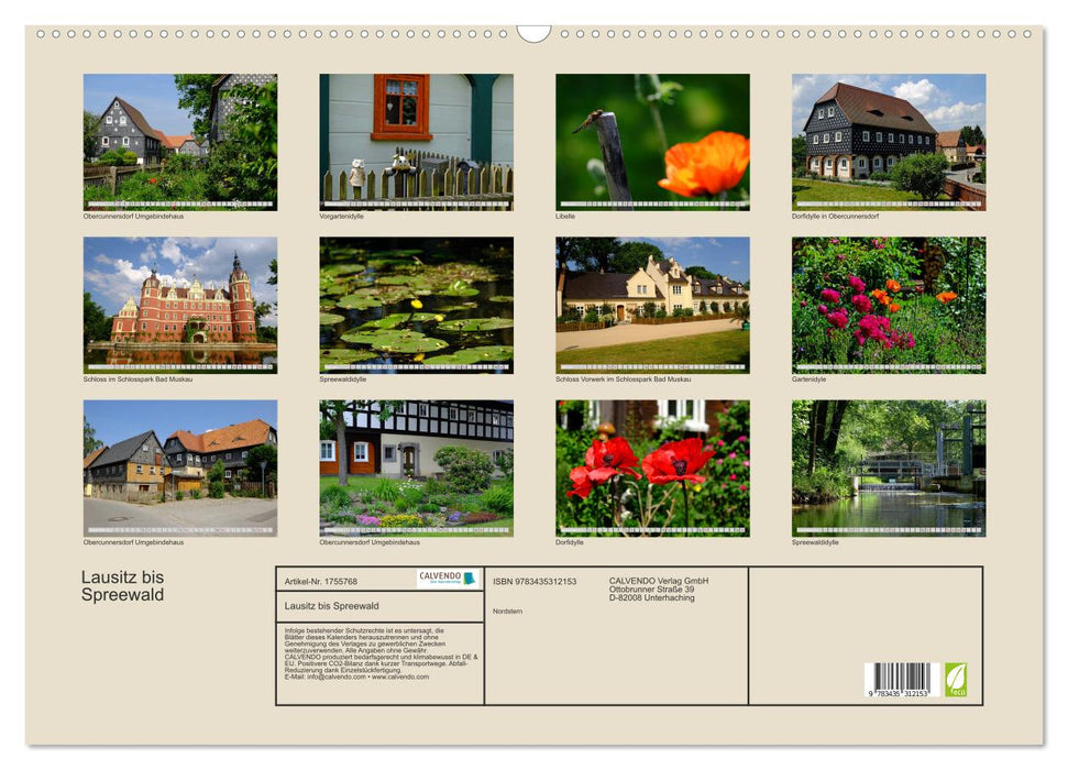 Lausitz bis Spreewald (CALVENDO Wandkalender 2025)