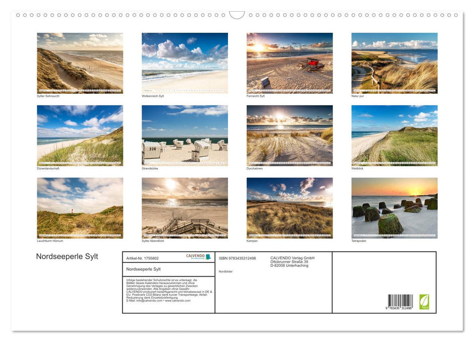 Nordseeperle Sylt (CALVENDO Wandkalender 2025)