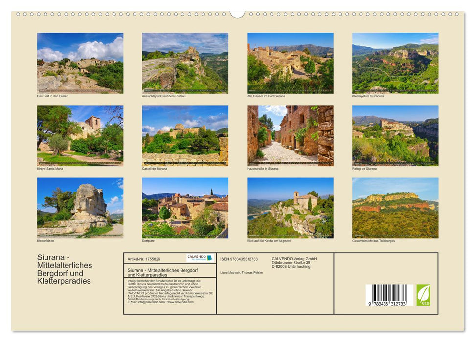 Siurana - Mittelalterliches Bergdorf und Kletterparadies (CALVENDO Premium Wandkalender 2025)