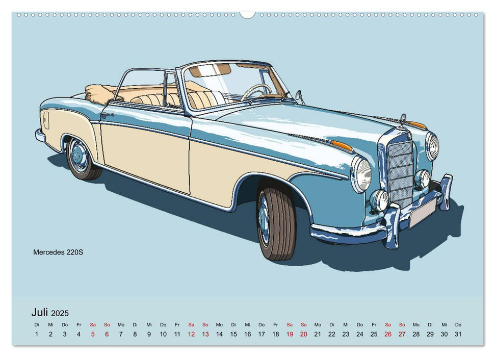 Made in Germany - Illustrationen deutscher Oldtimer (CALVENDO Premium Wandkalender 2025)