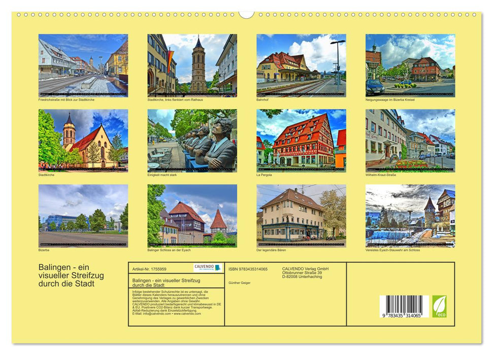 Balingen - ein visueller Streifzug durch die Stadt (CALVENDO Premium Wandkalender 2025)