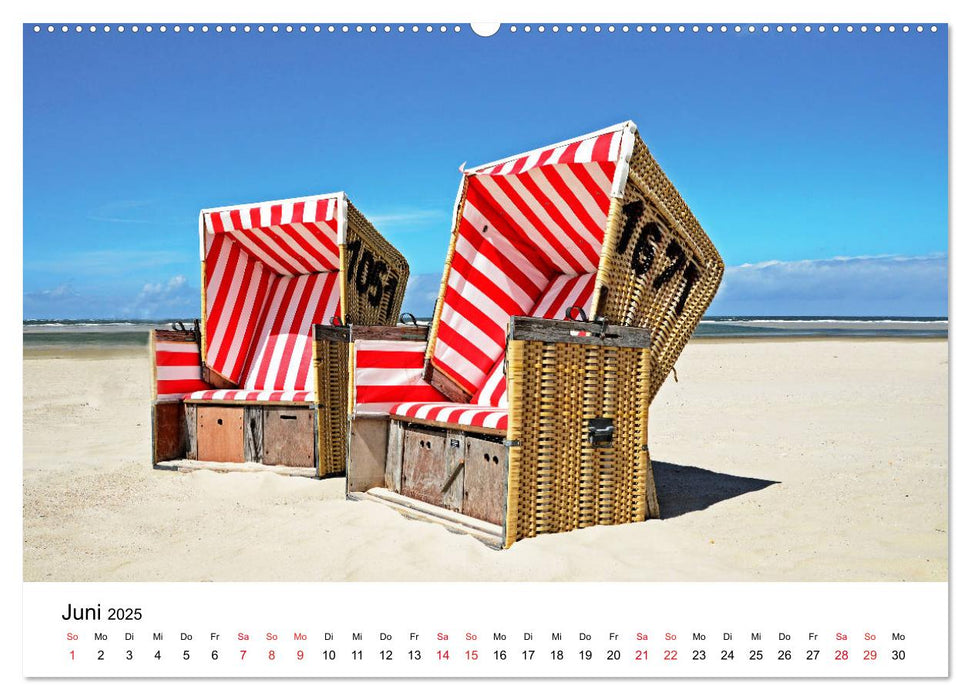 Langeoog - Sommer, Sonne, Strand (CALVENDO Premium Wandkalender 2025)