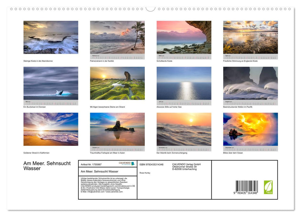 Am Meer. Sehnsucht Wasser (CALVENDO Premium Wandkalender 2025)