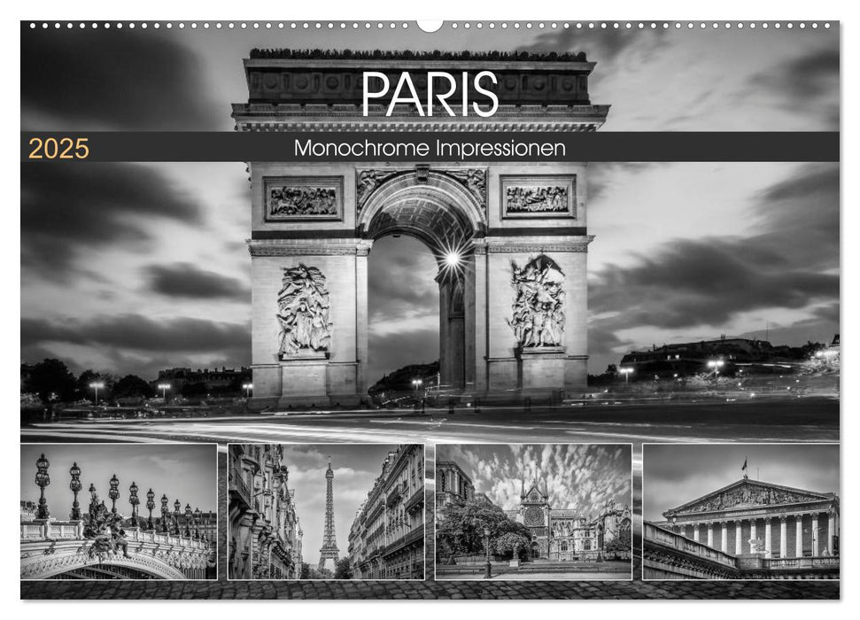 PARIS Monochrome Impressionen (CALVENDO Wandkalender 2025)