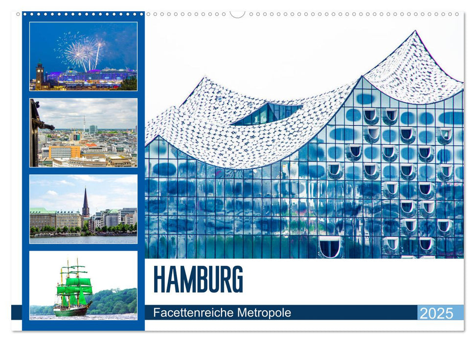 Hamburg - facettenreiche Metropole (CALVENDO Wandkalender 2025)