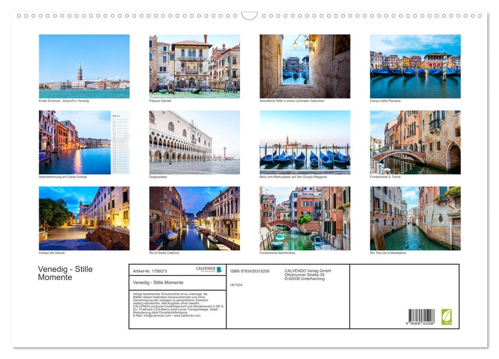 Venedig - Stille Momente (CALVENDO Wandkalender 2025)
