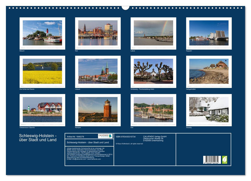 Schleswig-Holstein - über Stadt und Land (CALVENDO Wandkalender 2025)