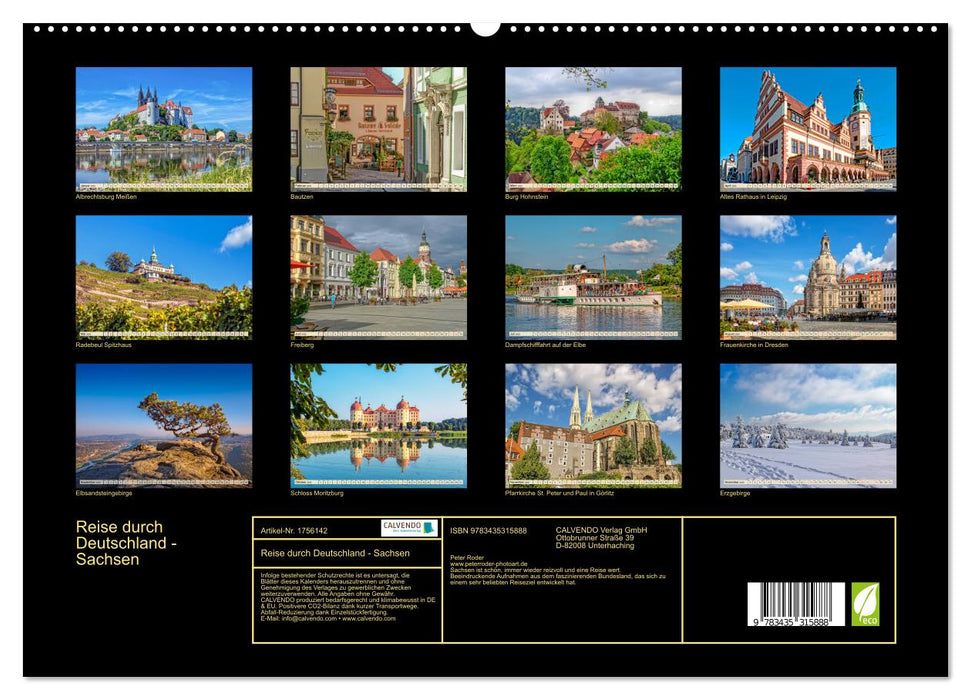 Reise durch Deutschland - Sachsen (CALVENDO Premium Wandkalender 2025)