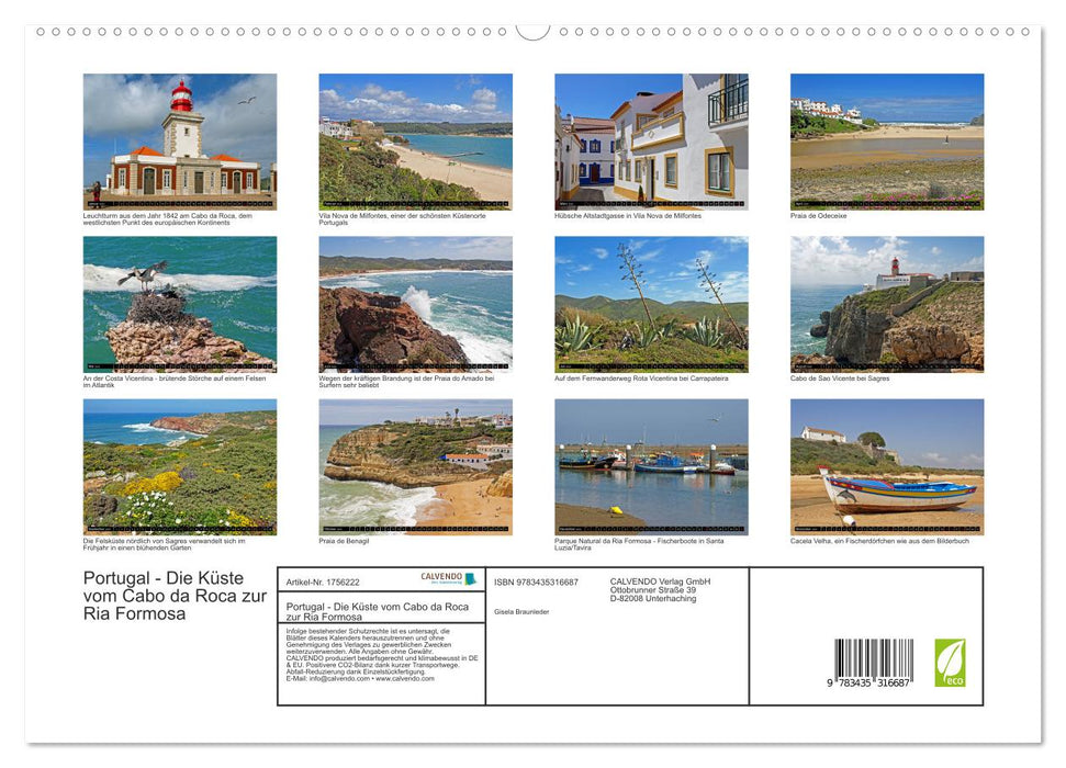 Portugal - Die Küste vom Cabo da Roca zur Ria Formosa (CALVENDO Premium Wandkalender 2025)