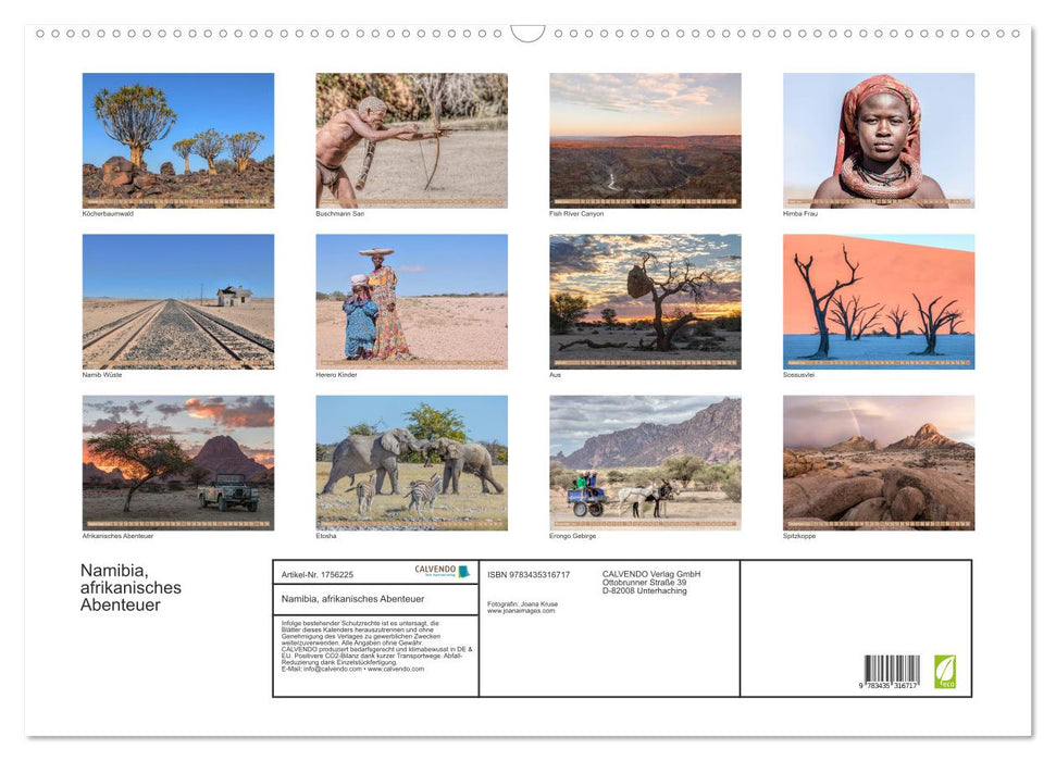 Namibia, afrikanisches Abenteuer (CALVENDO Wandkalender 2025)