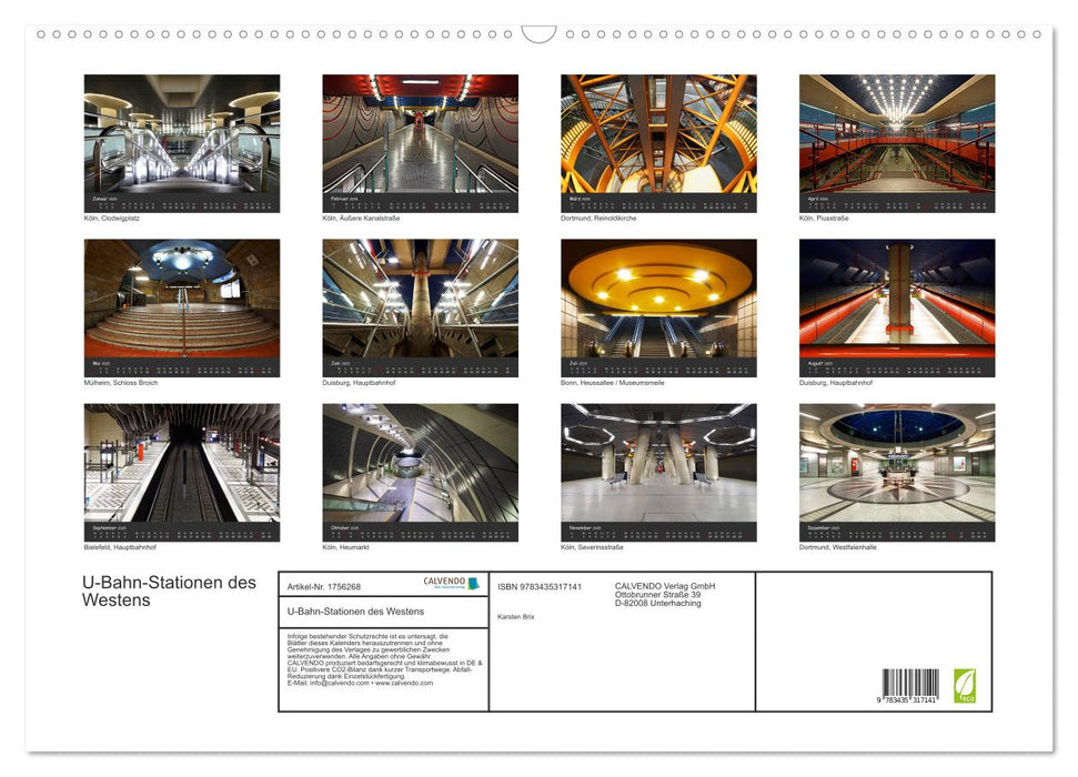 U-Bahn-Stationen des Westens (CALVENDO Wandkalender 2025)