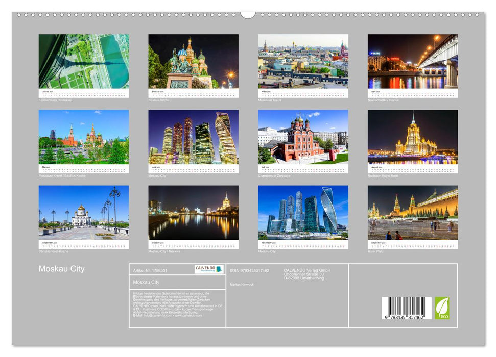 Moskau City (CALVENDO Premium Wandkalender 2025)