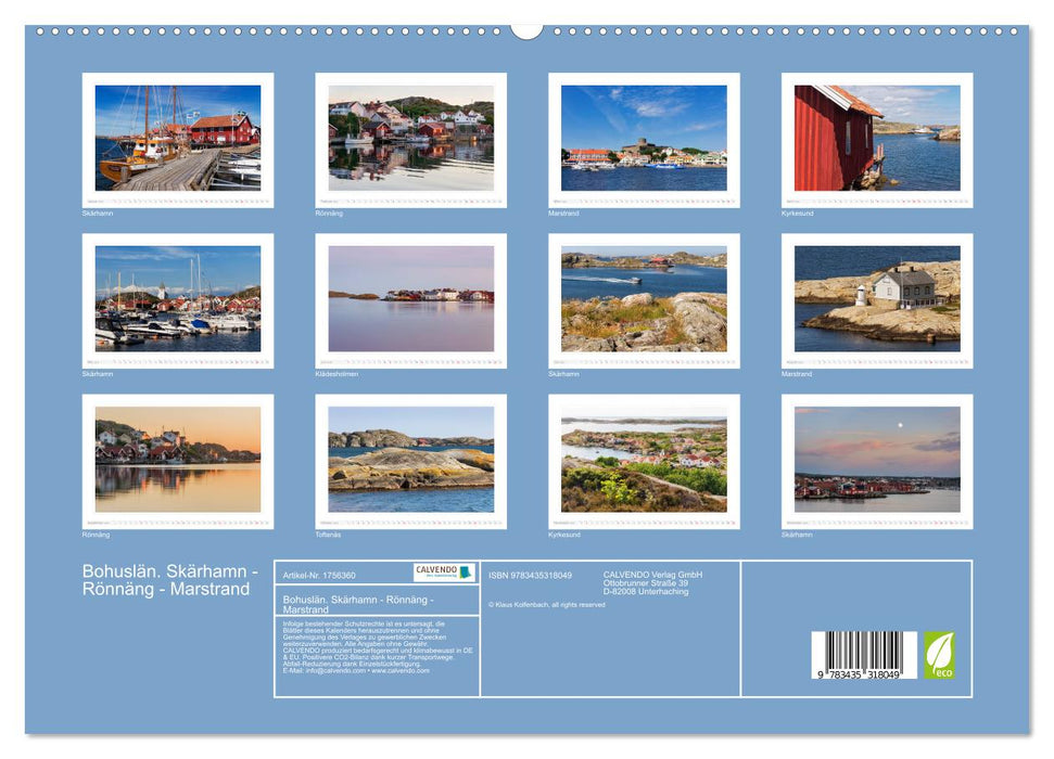 Bohuslän. Skärhamn - Rönnäng - Marstrand (CALVENDO Premium Wandkalender 2025)