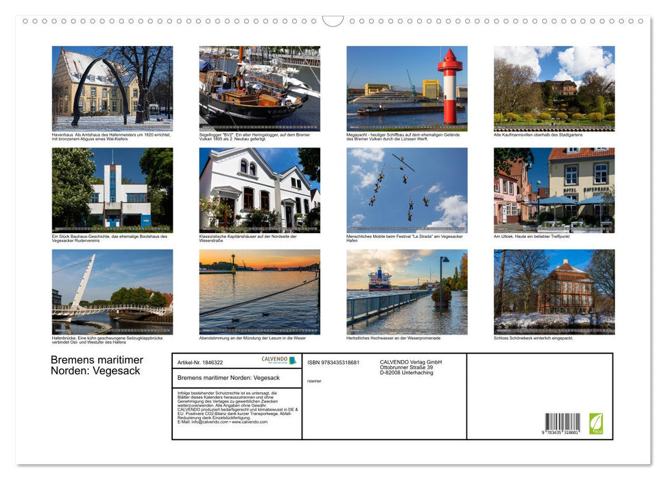 Bremens maritimer Norden: Vegesack (CALVENDO Wandkalender 2025)