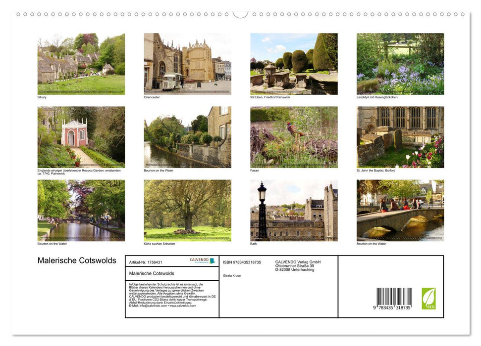 Malerische Cotswolds (CALVENDO Premium Wandkalender 2025)