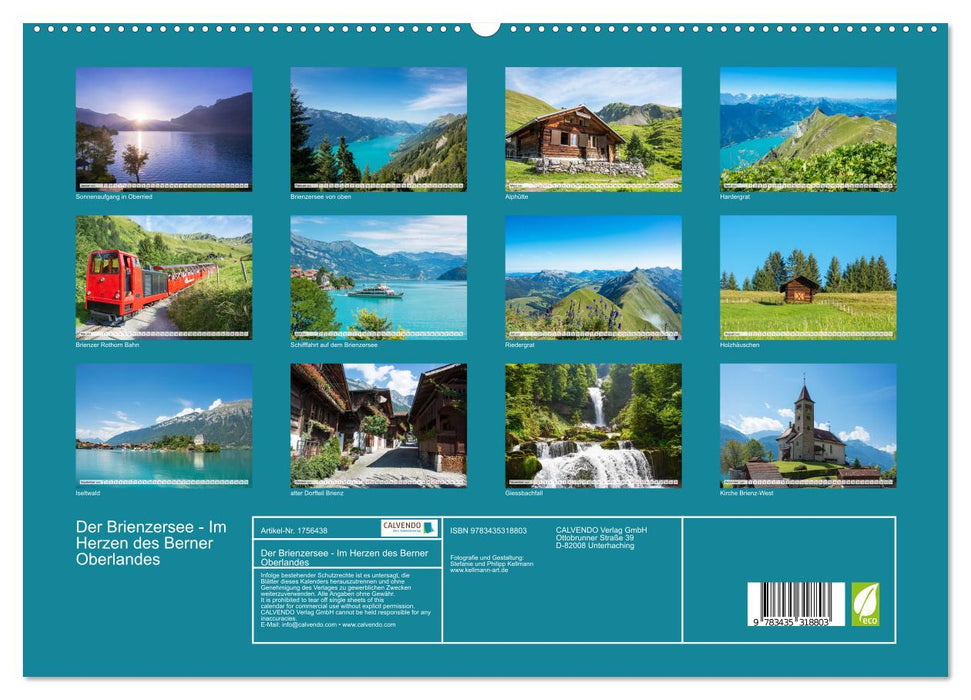 Der Brienzersee - Im Herzen des Berner Oberlandes (CALVENDO Premium Wandkalender 2025)