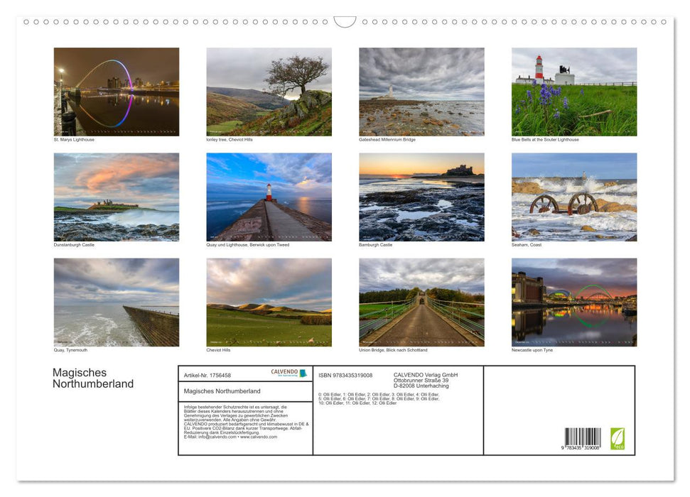 Magisches Northumberland (CALVENDO Wandkalender 2025)