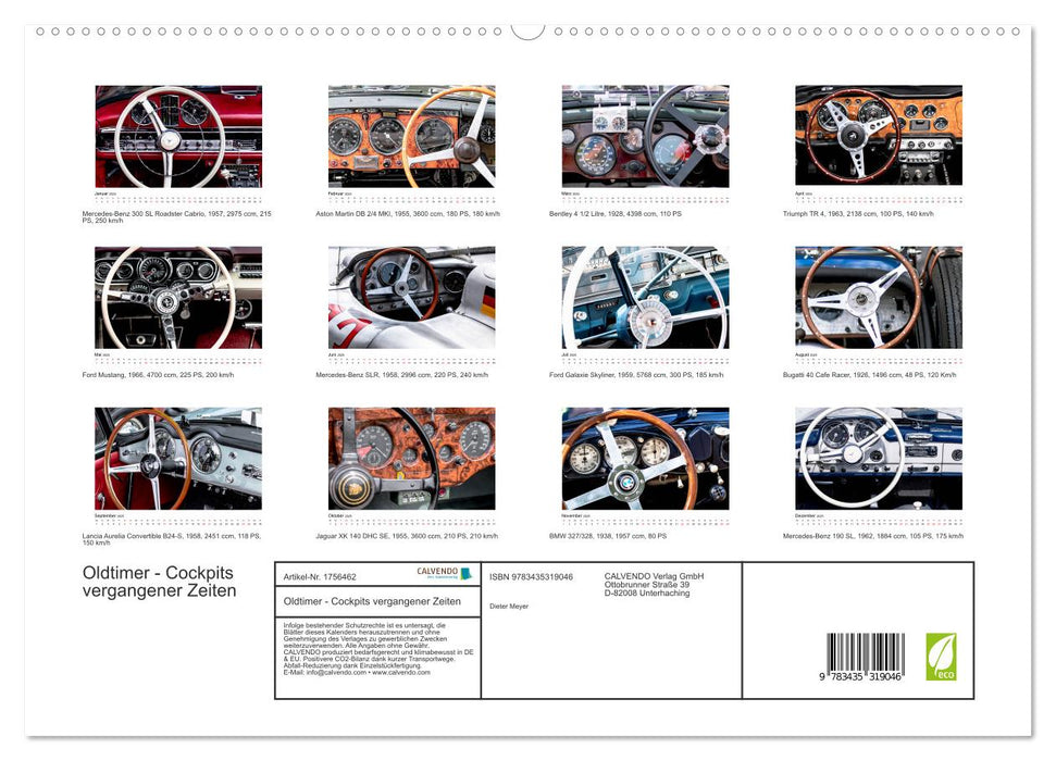 Oldtimer - Cockpits vergangener Zeiten (CALVENDO Premium Wandkalender 2025)