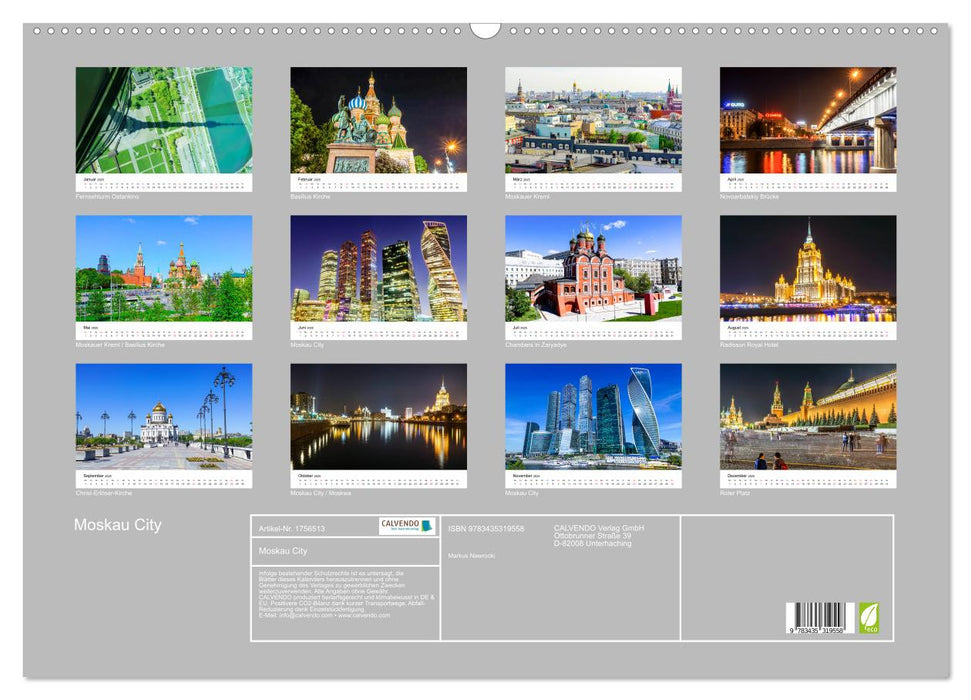 Moskau City (CALVENDO Wandkalender 2025)