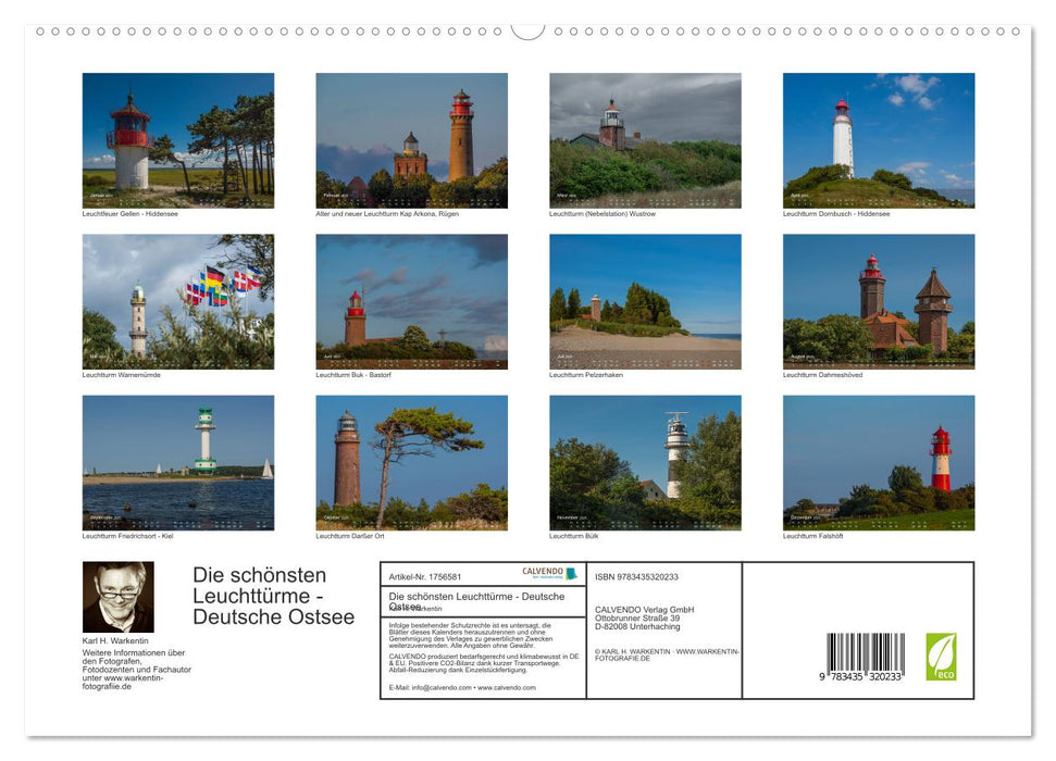 Die schönsten Leuchttürme - Deutsche Ostsee (CALVENDO Premium Wandkalender 2025)