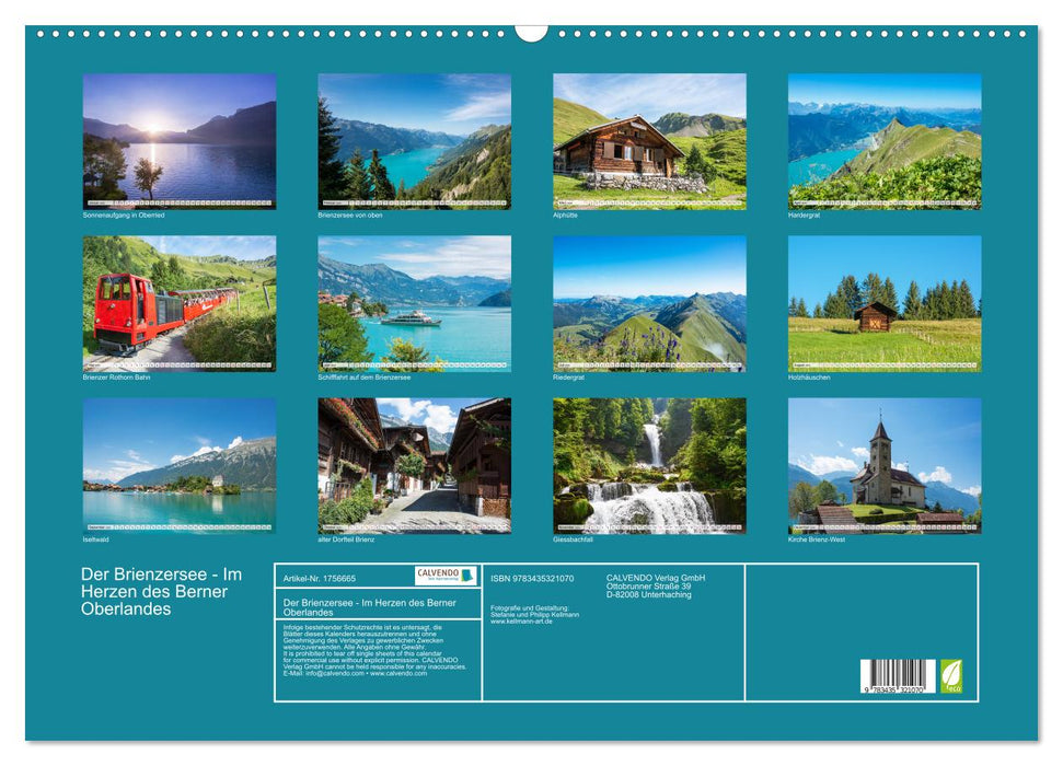 Der Brienzersee - Im Herzen des Berner Oberlandes (CALVENDO Wandkalender 2025)