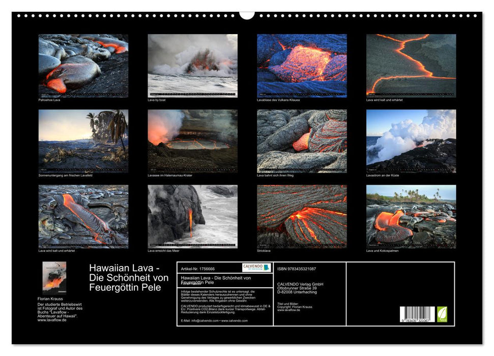 Hawaiian Lava - Die Schönheit von Feuergöttin Pele (CALVENDO Wandkalender 2025)