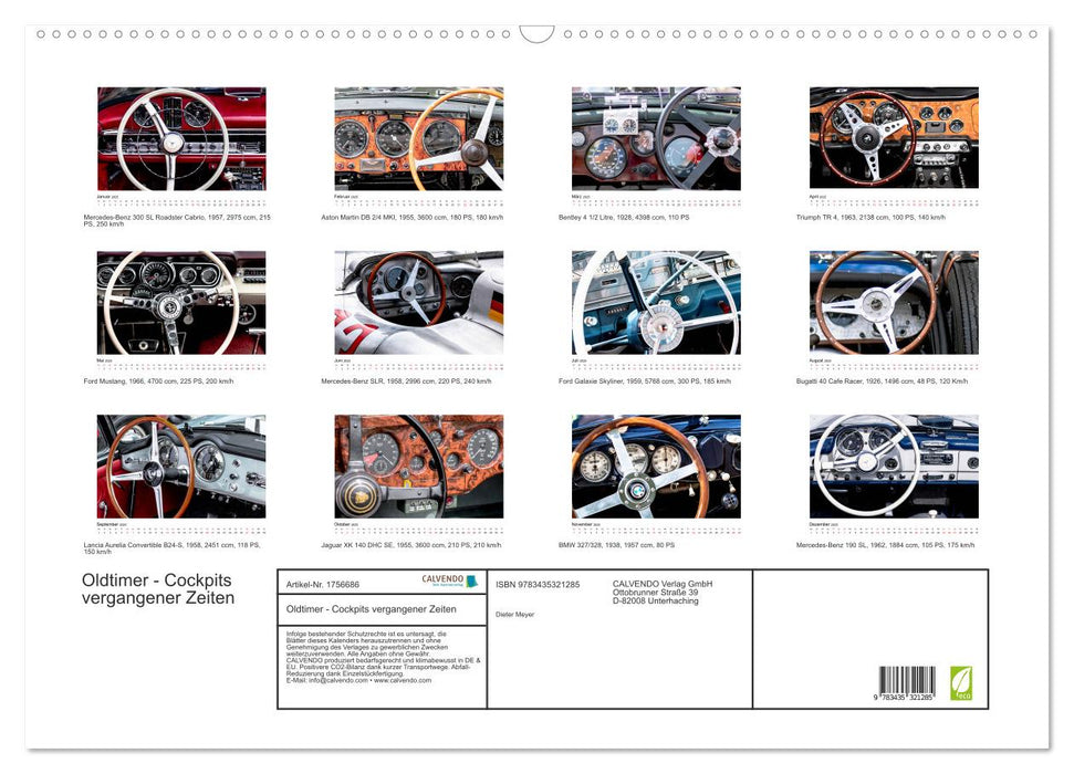 Oldtimer - Cockpits vergangener Zeiten (CALVENDO Wandkalender 2025)