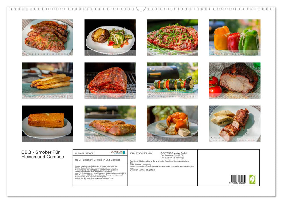 BBQ - Smoker Für Fleisch und Gemüse (CALVENDO Wandkalender 2025)