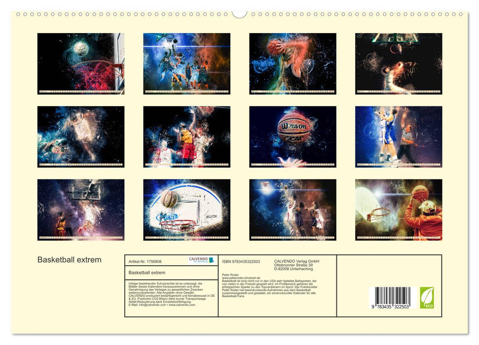 Basketball extrem (CALVENDO Premium Wandkalender 2025)