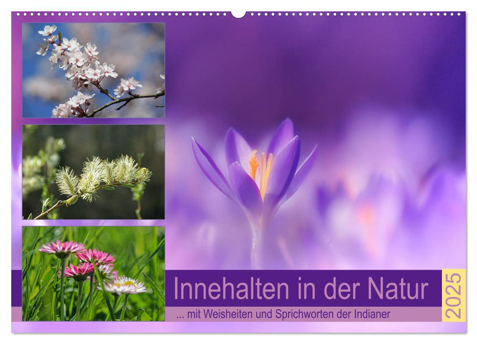 Innehalten in der Natur ... mit Weisheiten und Sprichworten der Indianer (CALVENDO Wandkalender 2025)