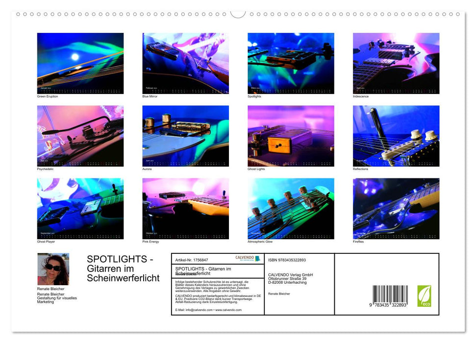 SPOTLIGHTS - Gitarren im Scheinwerferlicht (CALVENDO Premium Wandkalender 2025)