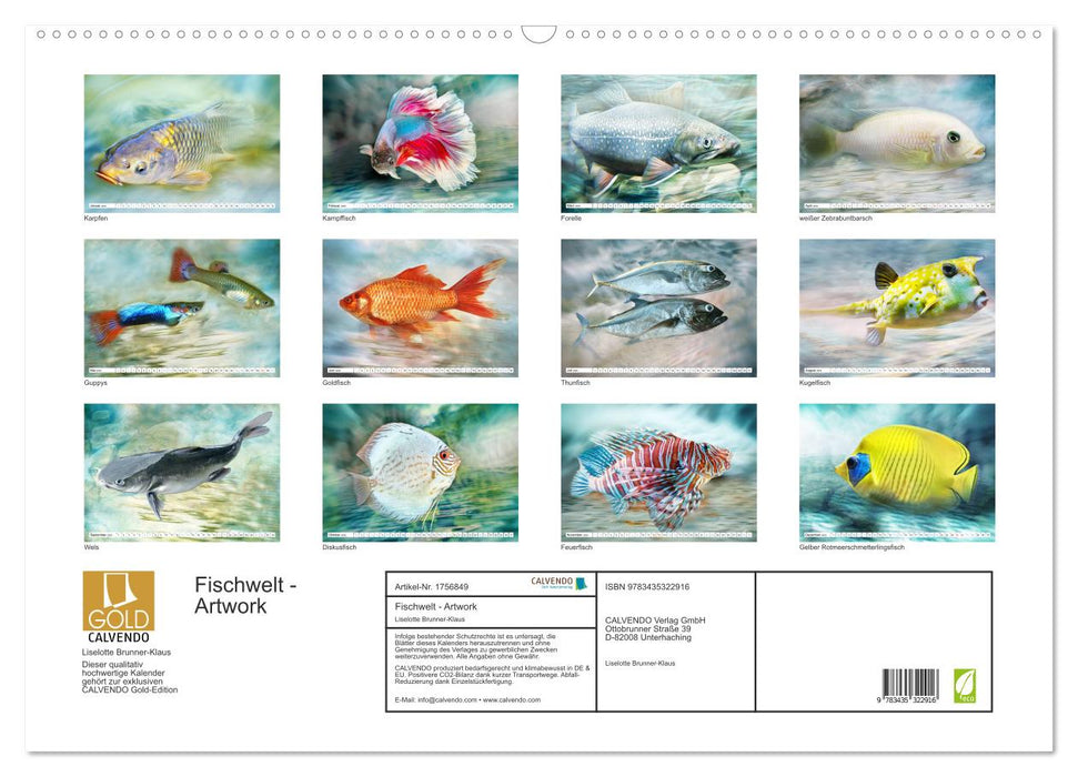 Fischwelt - Artwork (CALVENDO Wandkalender 2025)