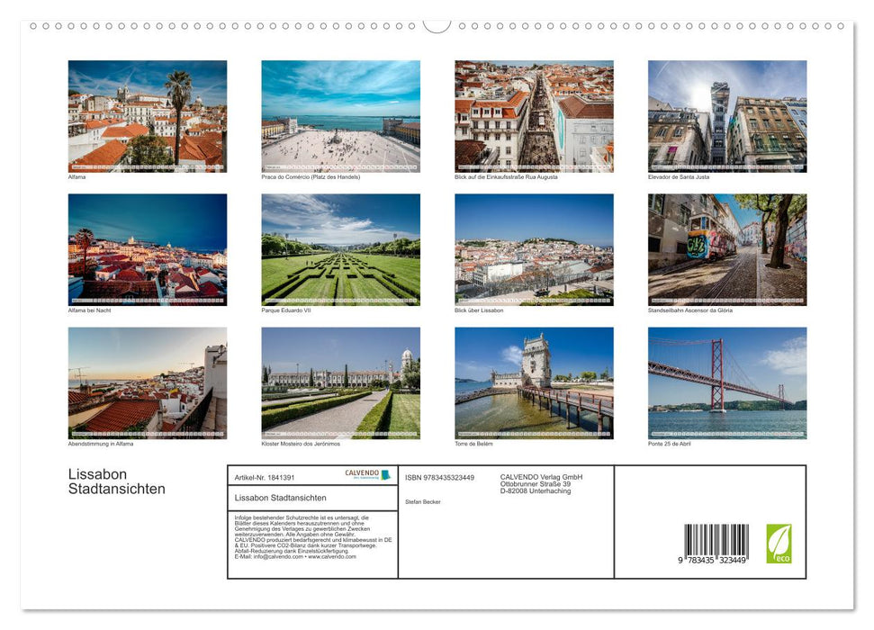 Lissabon Stadtansichten (CALVENDO Premium Wandkalender 2025)