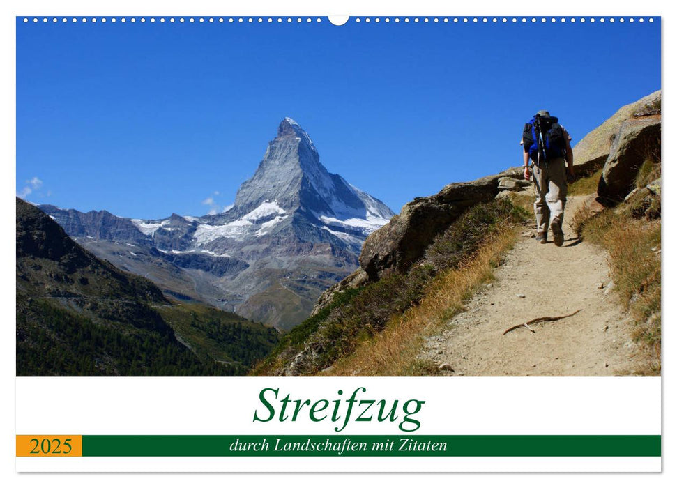 Streifzug durch Landschaften mit Zitaten (CALVENDO Wandkalender 2025)