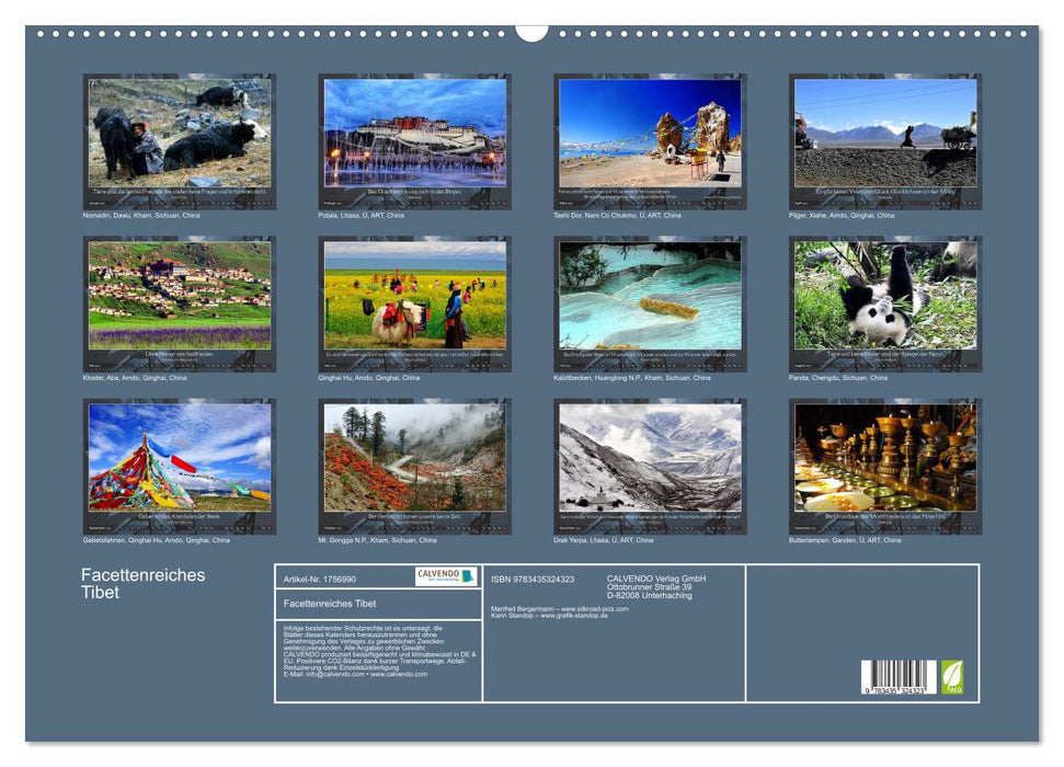Facettenreiches Tibet (CALVENDO Wandkalender 2025)