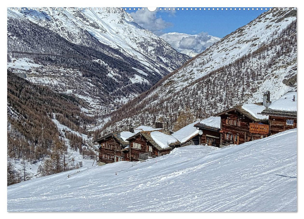 WinterIdylle Unterwegs im Saastal (CALVENDO Premium Wandkalender 2025)