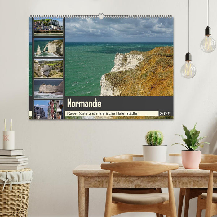 Normandie - Raue Küste und malerische Hafenstädte (CALVENDO Wandkalender 2025)