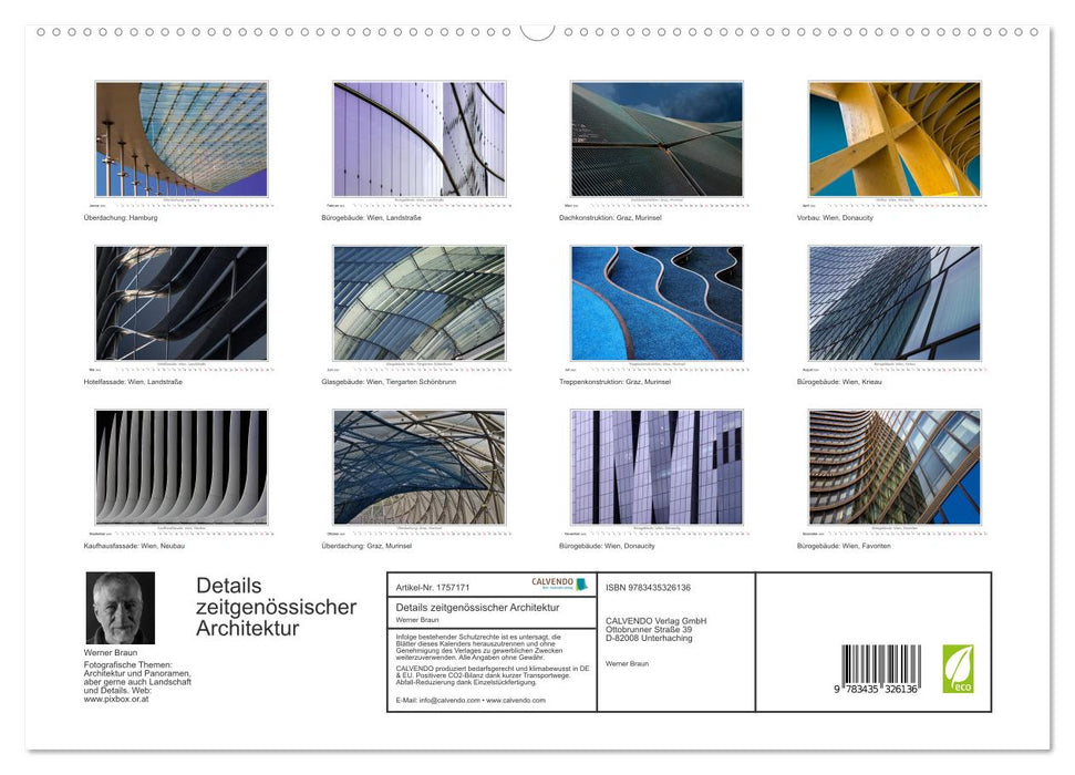 Details zeitgenössischer Architektur (CALVENDO Premium Wandkalender 2025)