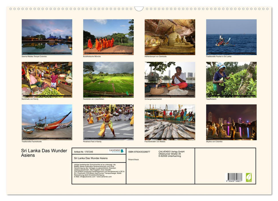 Sri Lanka Das Wunder Asiens (CALVENDO Wandkalender 2025)