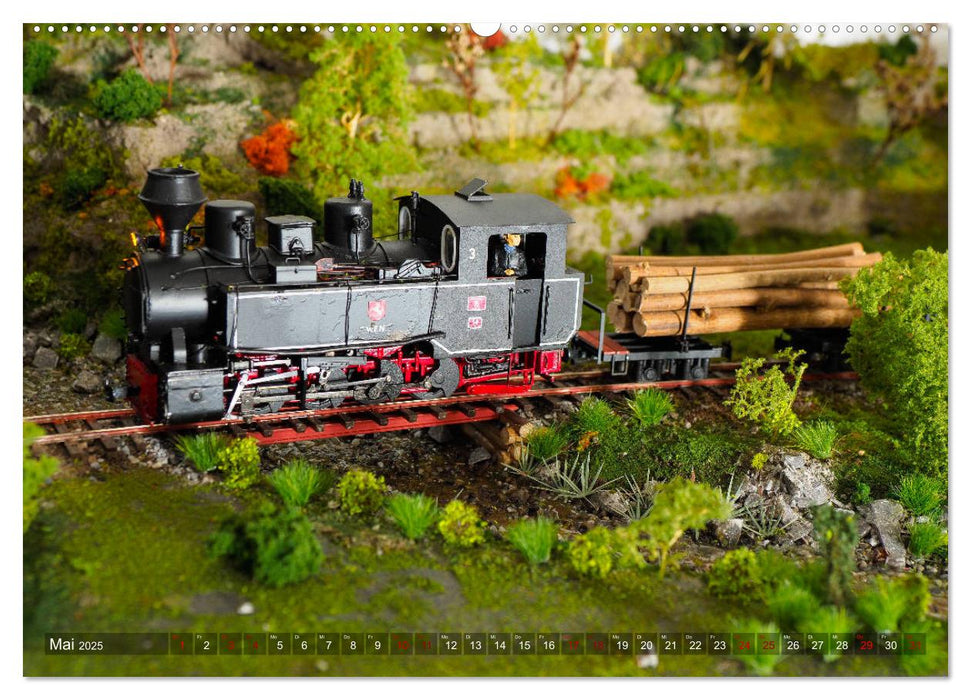 Kleine Waldbahn-Welt - Modellbahn in Spur 0 (CALVENDO Premium Wandkalender 2025)