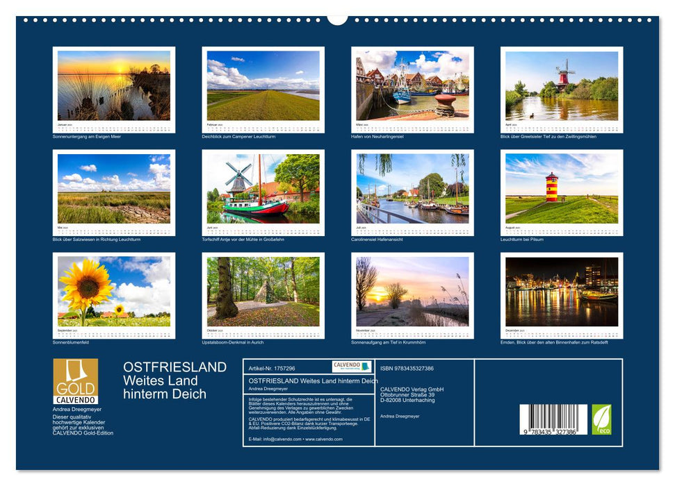 OSTFRIESLAND Weites Land hinterm Deich (CALVENDO Premium Wandkalender 2025)