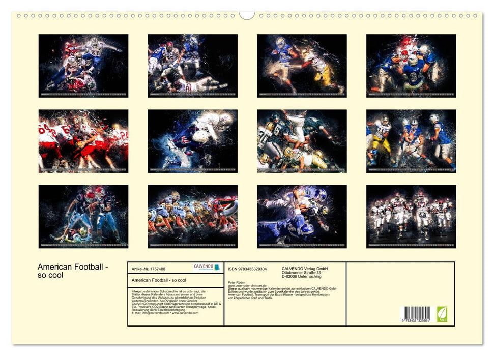 American Football - so cool (CALVENDO Wandkalender 2025)